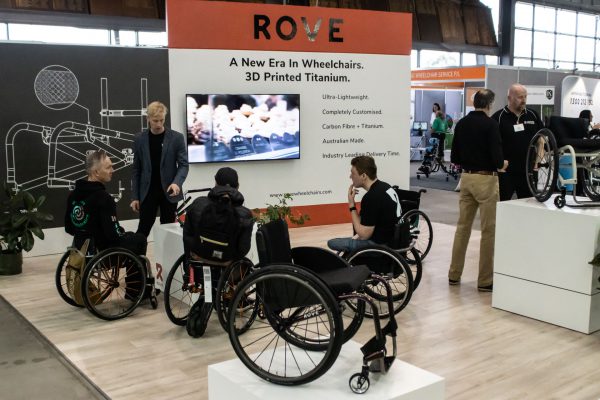 Staff product demonstration at the Rove Wheelchairs exhibition stand - ATSA Expo Melbourne 2021 image gallery