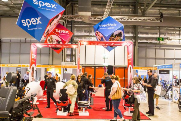 ATSA Sydney Expo 2019 attendees visiting the Medifab Spex expo stand
