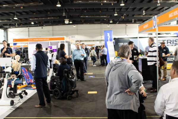 A gallery of exhibitor stands on the Canberra 2021 expo floor