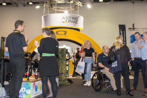 AstrisPME exhibitor stand with lots of visitors - ATSA Expo Brisbane