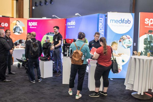 ATSA Expo Brisbane 2022 day two exhibition floor with visitors at Medifab stand